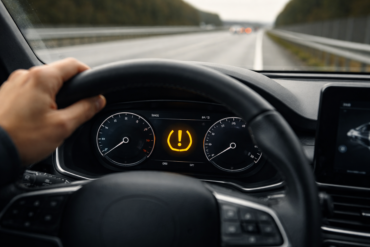 TPMS-lampen lyser: sådan afgør du om du skal stoppe nu